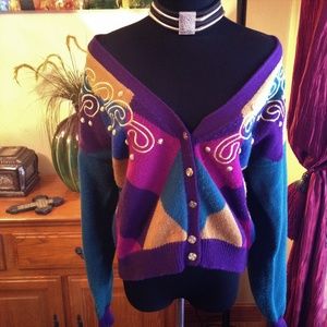 Vintage Retro Lucia festive retro cardigan sweater